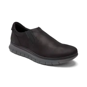 Shock Absorbent Men's Khai Nubuck Slip On Shoes In Black