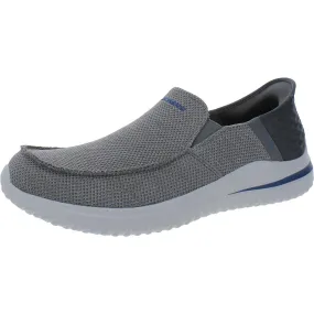 Mens Knit Slip On Loafers Cozy Shoes Slip Resistant Slip On