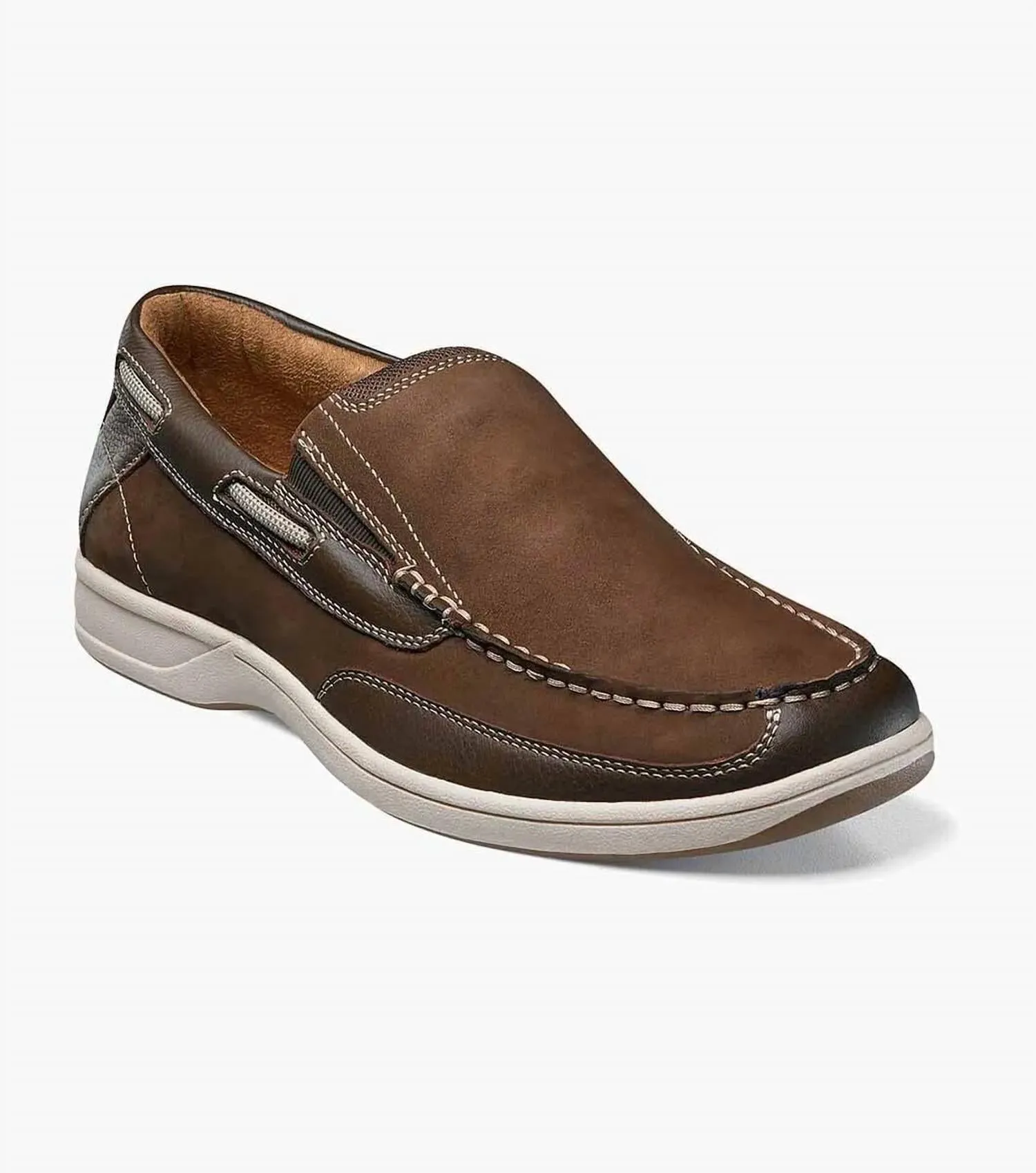 Comfort Travel Step Men's Lakeside Moc Toe Slip On - Medium Width In Brown
