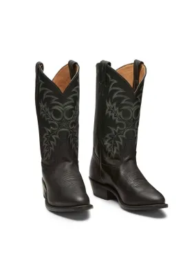 Frost resistant Men's Leather Western Boots In Onyx (Black)