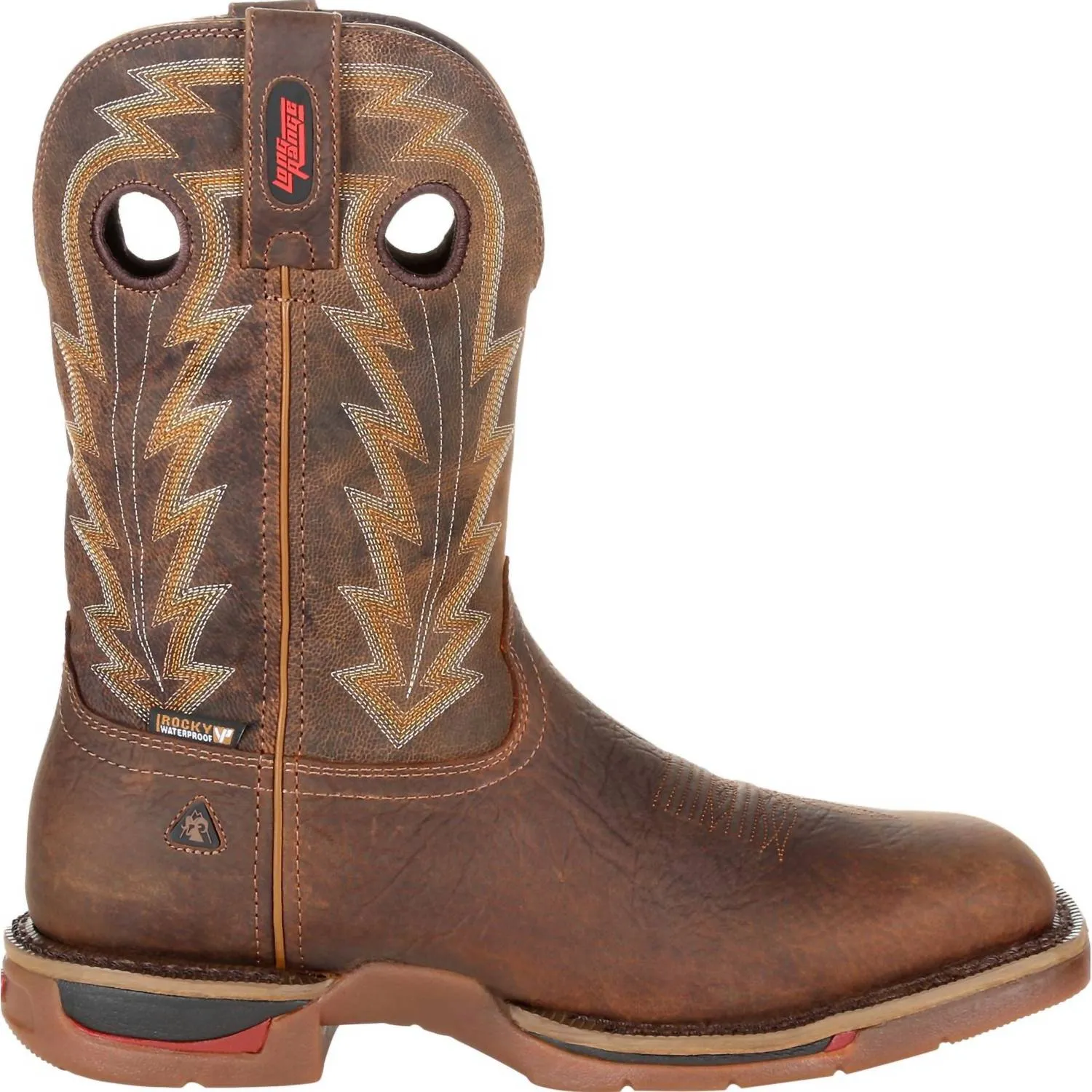 Men's Long Range Waterproof 11" Western Boot In Distressed Brown Active Adventures