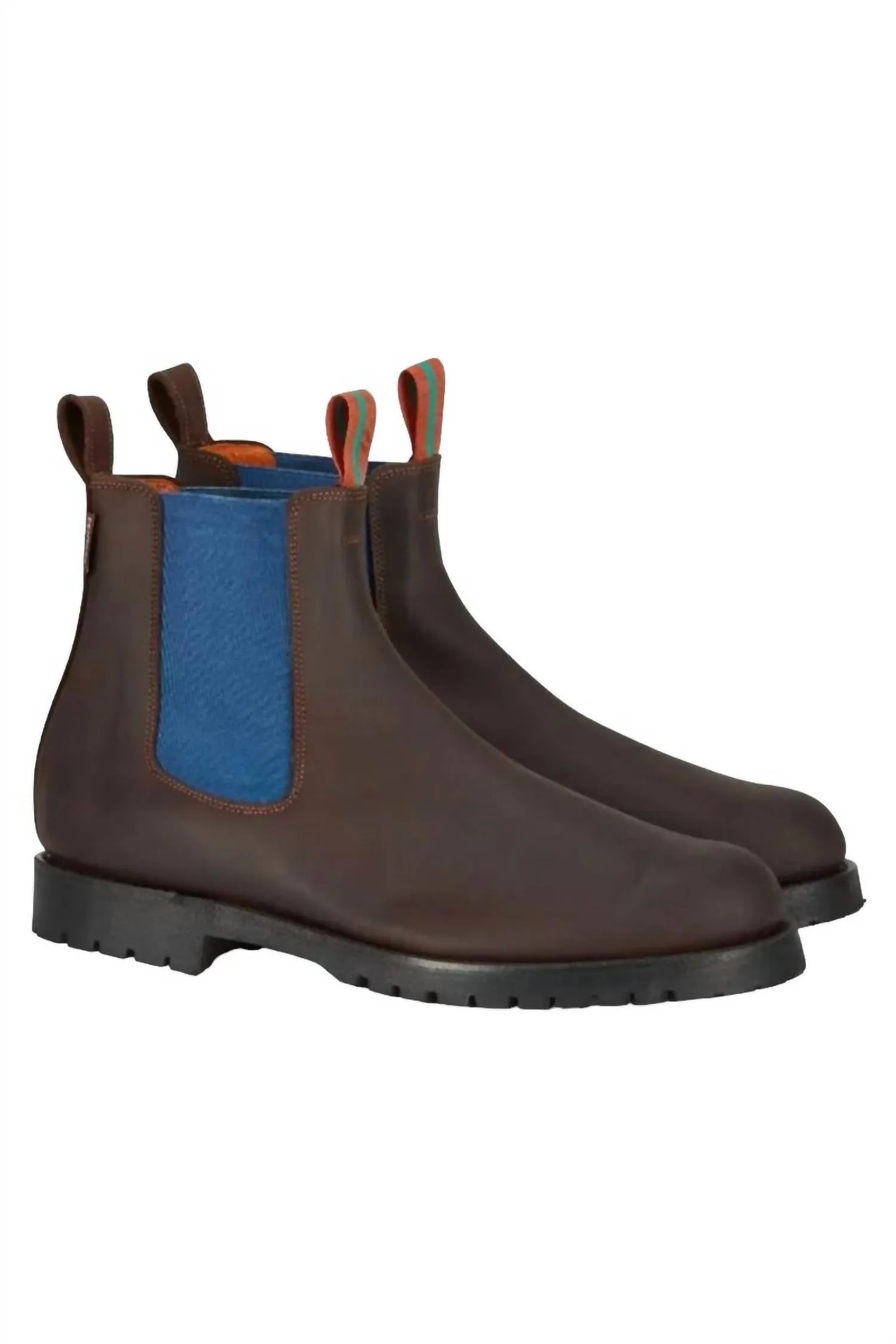 Durable Look Men's Nelson Leather Boot In Brown/blue