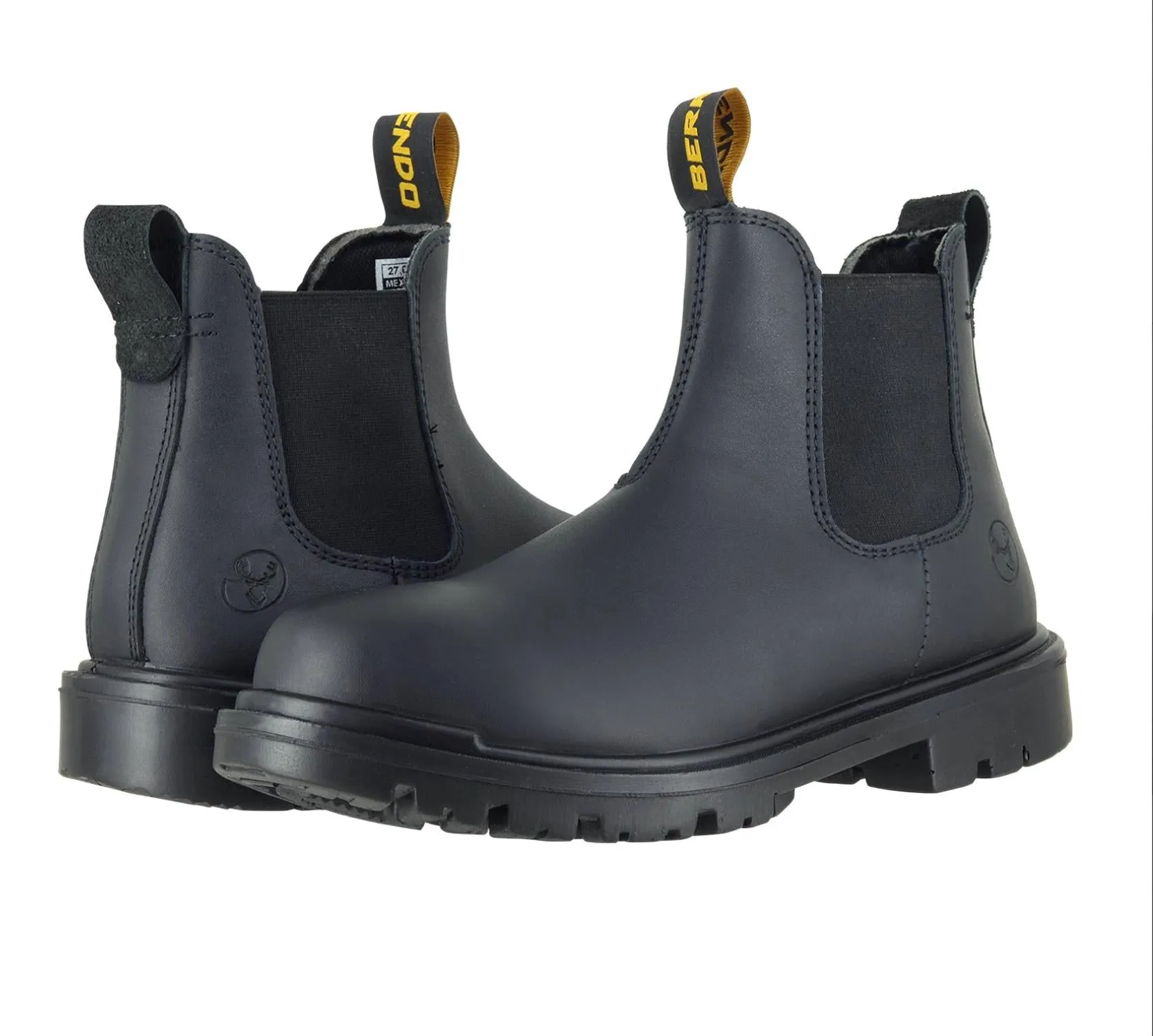 Men's Pull-On Work Boots In Black Fashionable Design