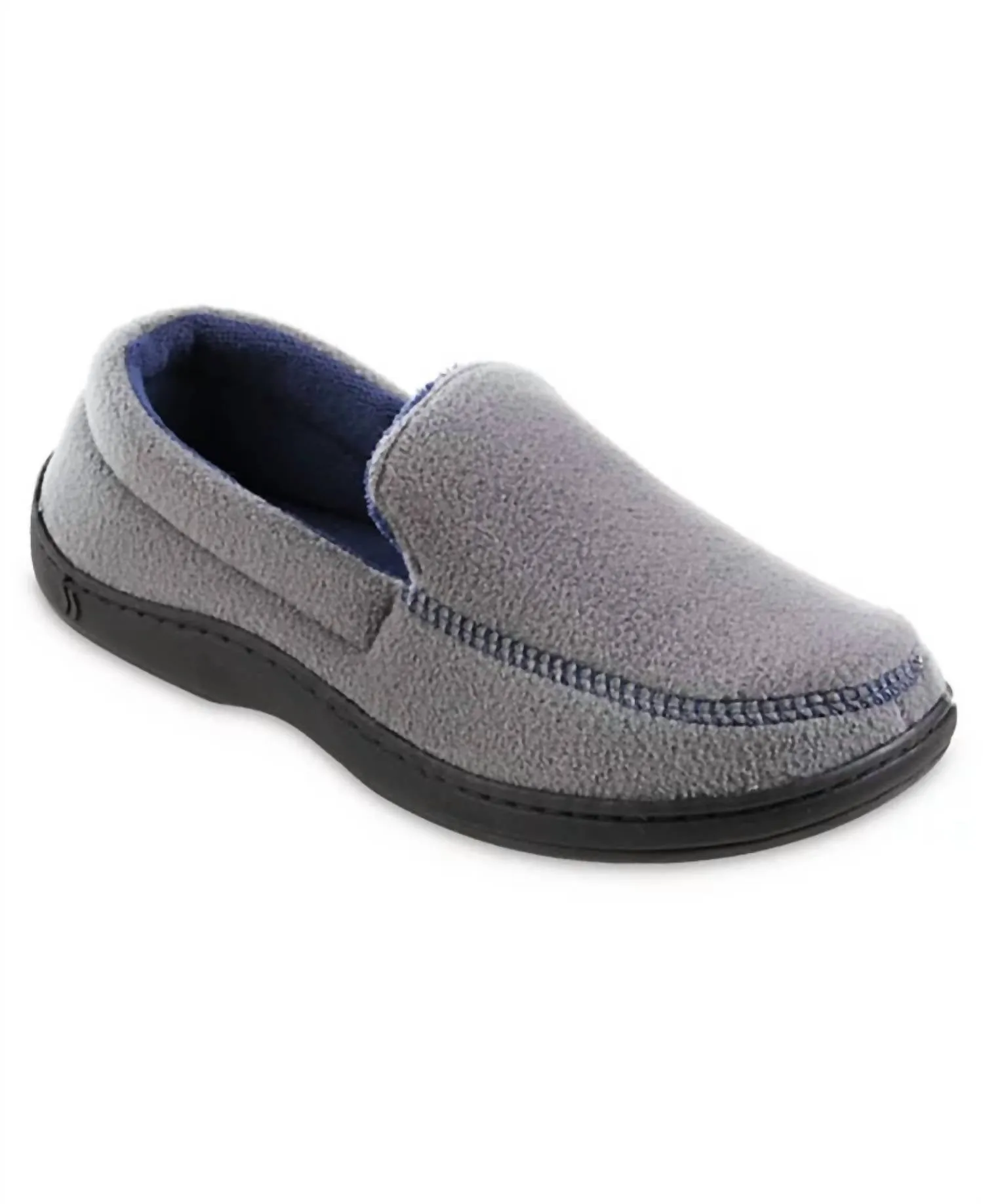 Men's Roman Recycled Fleece Moccasin Slippers In Ash High Quality Slip On City Walk