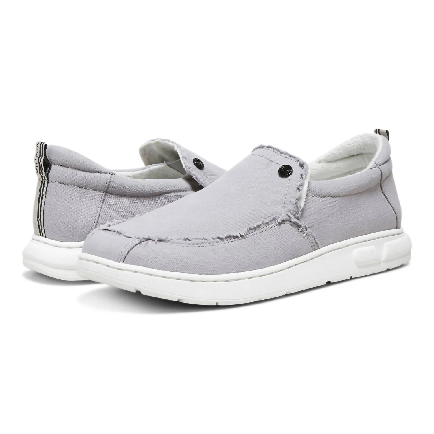 Men's Seaview Canvas Slip-On Shoes In Gray Flexible Design Friction Reducing
