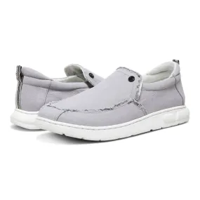 Men's Seaview Canvas Slip-On Shoes In Gray Street Comfort Comfortable Slip On