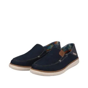 Men's Slip On Casual Shoe In Navy Comfort Fit Step