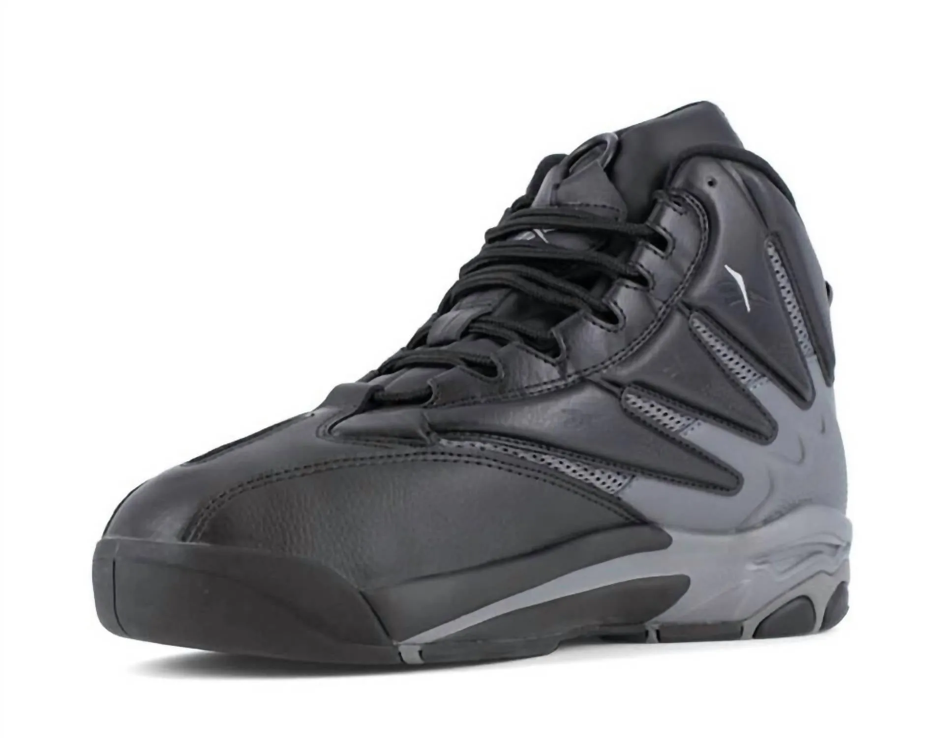 Men's Slip Resistant Work Boot In Black/grey Water resistant upper Construction Grade