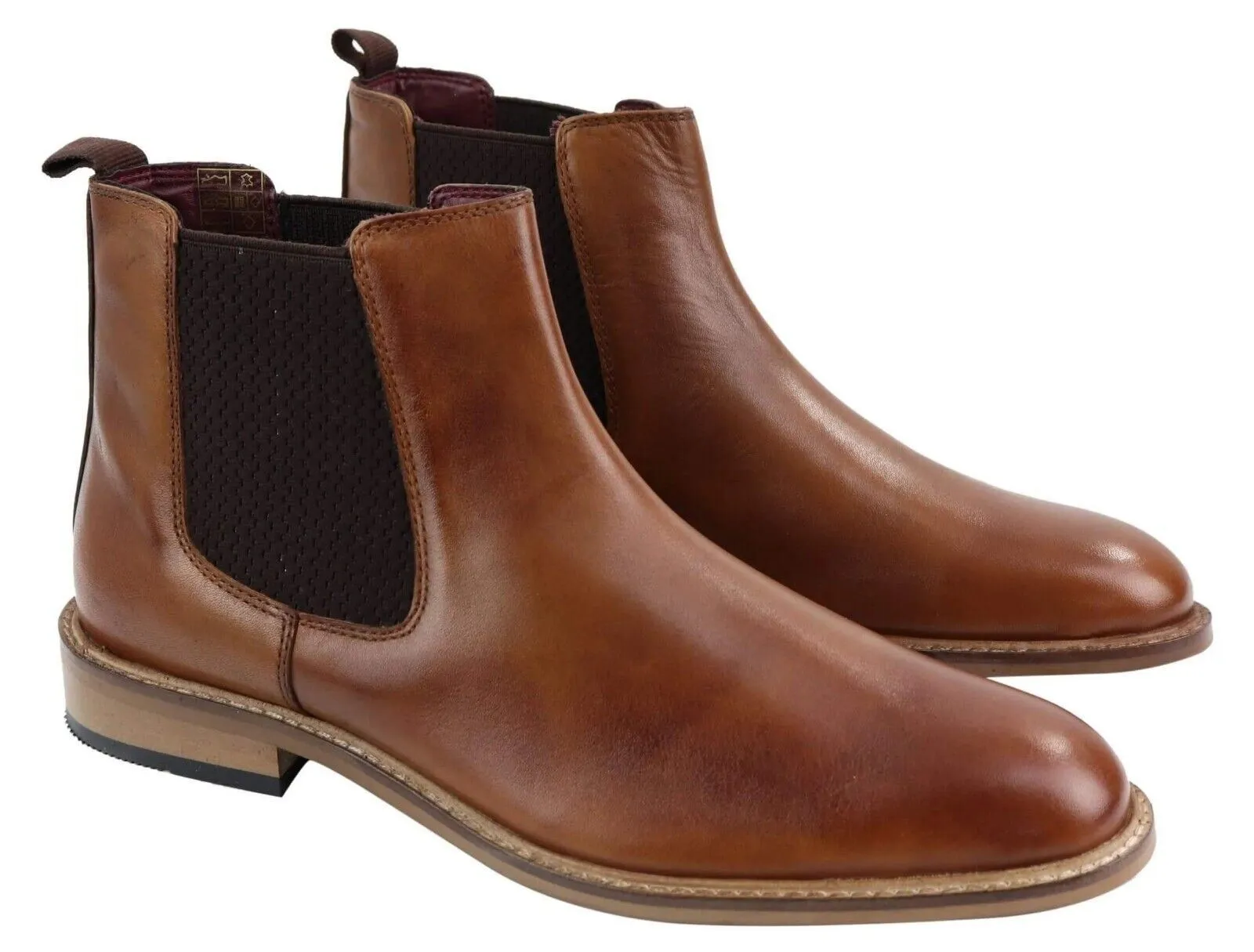 Mens Vintage Tan Leather Dealer Boots Morning Rush