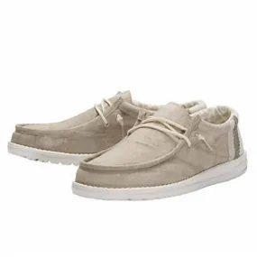 Men's Wally Linen Shoes In Natural Khaki Relax Fit Walk Step Light