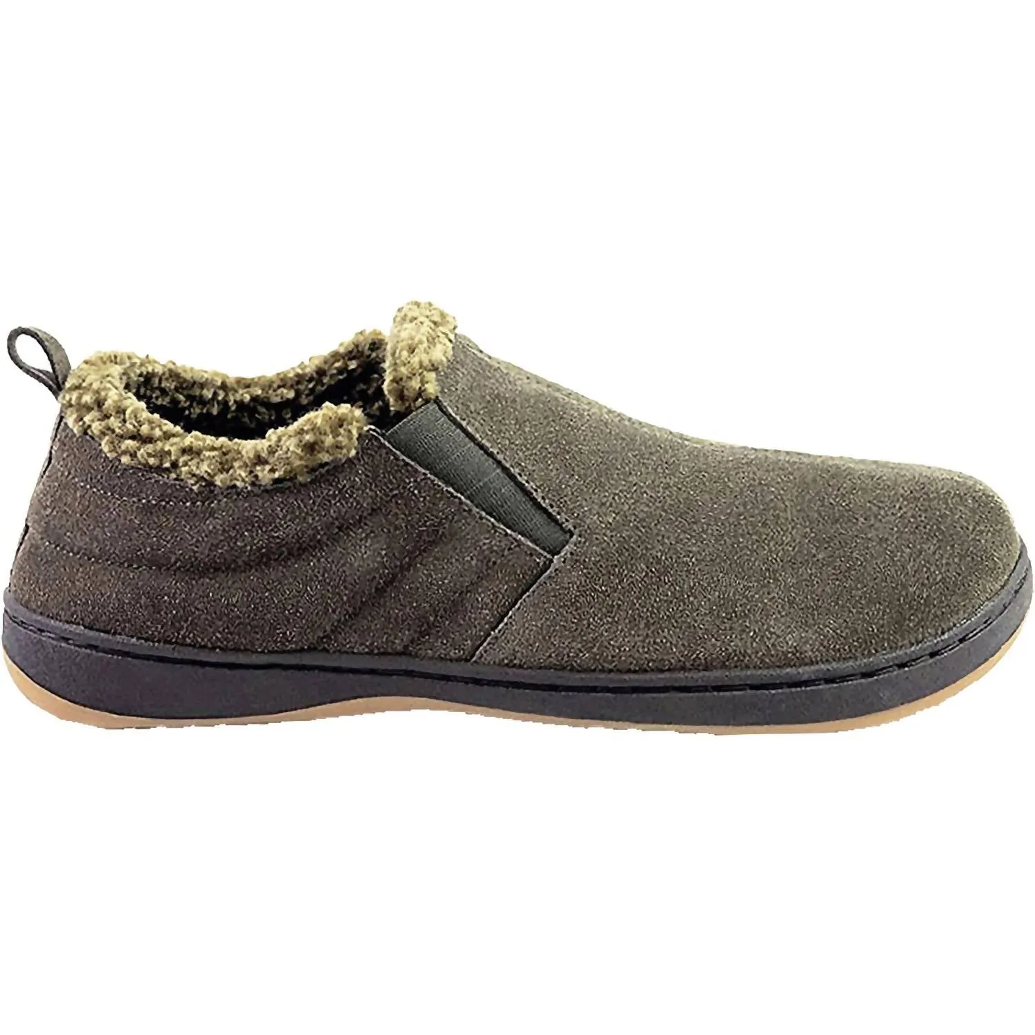 Men's Warrick Suede Slippers In Charcoal Flexible Move Relaxation Mode