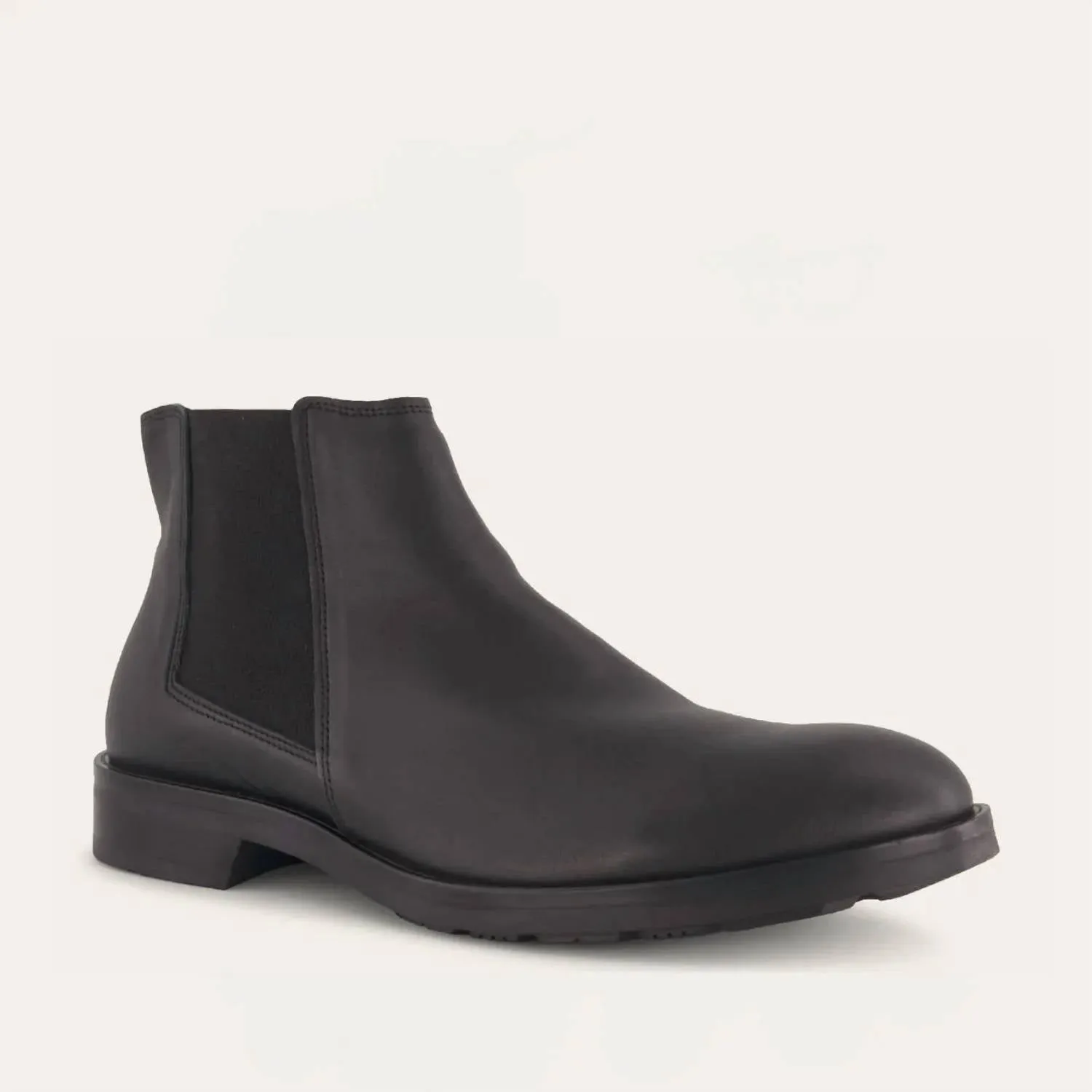 Patent Glow Men's Washington Chelsea Boots In Jet Black Leather