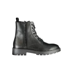 Suede Feel Asymmetric Lacing System Calvin Klein Sleek Ankle Boots with Laces and Zip Men's Detail