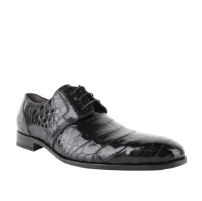 Punctual Look Mezlan Men's Derby Lace Up  Crocodile Dress Shoes