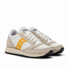 Saucony Jazz Original Vintage S60368-40 Women's Cement Yellow Shoes gbnc1035 Dynamic Response Sole Lace Lock Technology