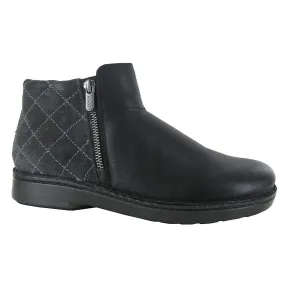 Sintra Ankle Boot In Soft Black Leather/midnight Suede Comfortable Stability Abrasion Resistant Outsole