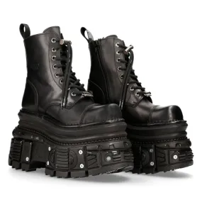 Water-resistant MILI083CCT-C4 Metallic Leather Military Boots