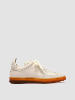 MILITIA 102 - White Leather and Suede Low Top Sneakers Flex Zone Design
