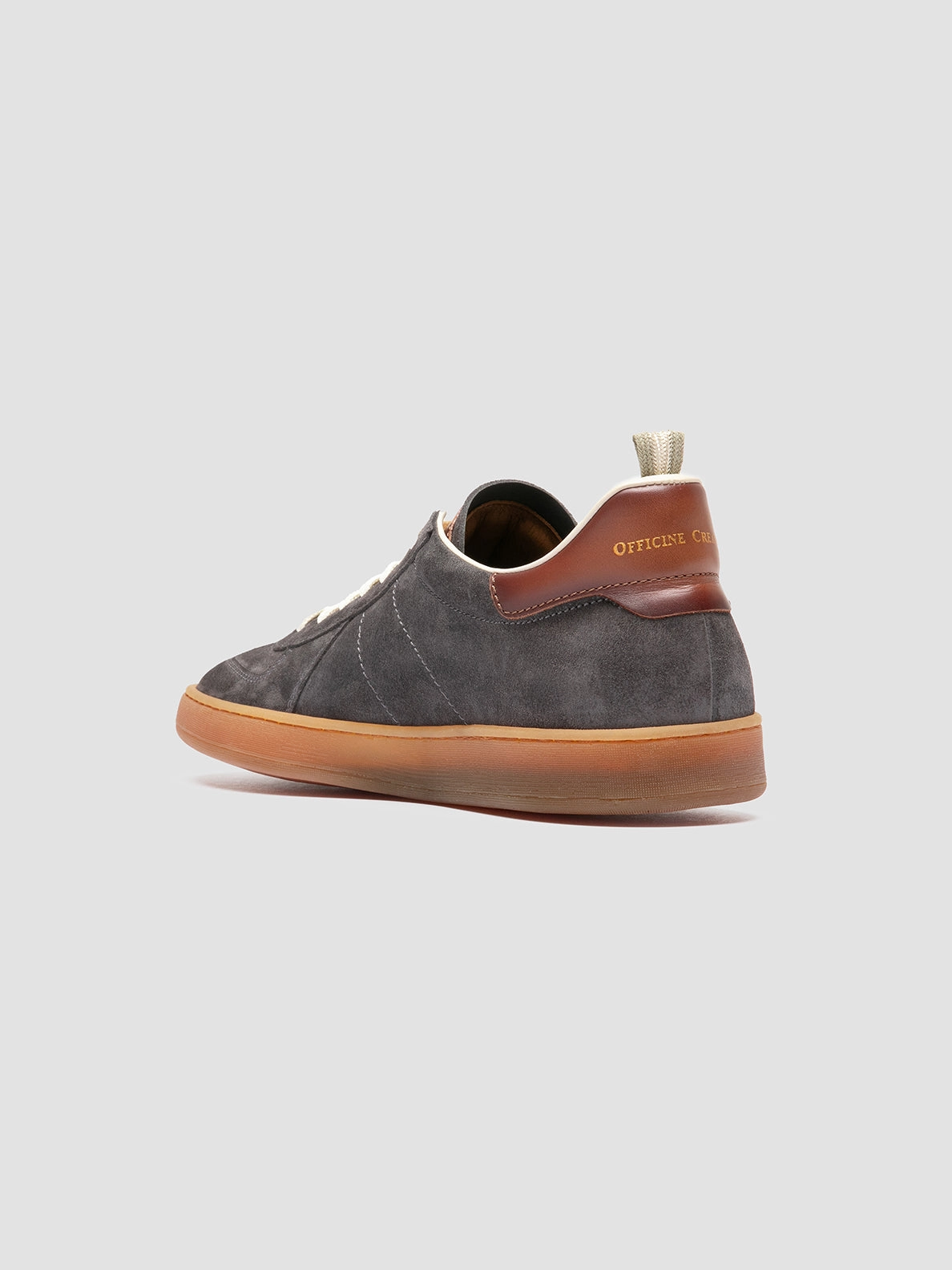 Thickened Midsole Rubber Traction MILITIA 002 - Grey Suede and Leather Low Top Sneakers