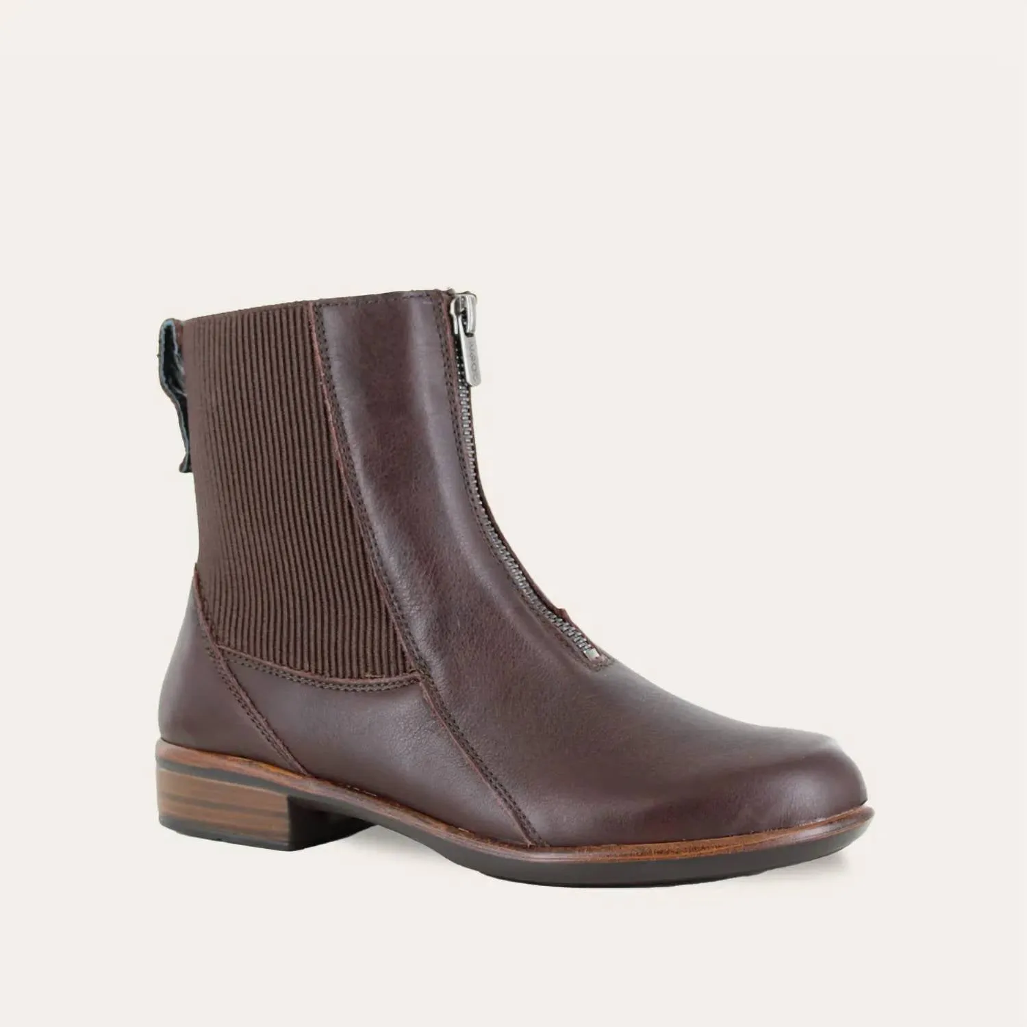 Women's Bora Front Zip Boots - Medium In Cordovan Leather Minimal Look Functional Style