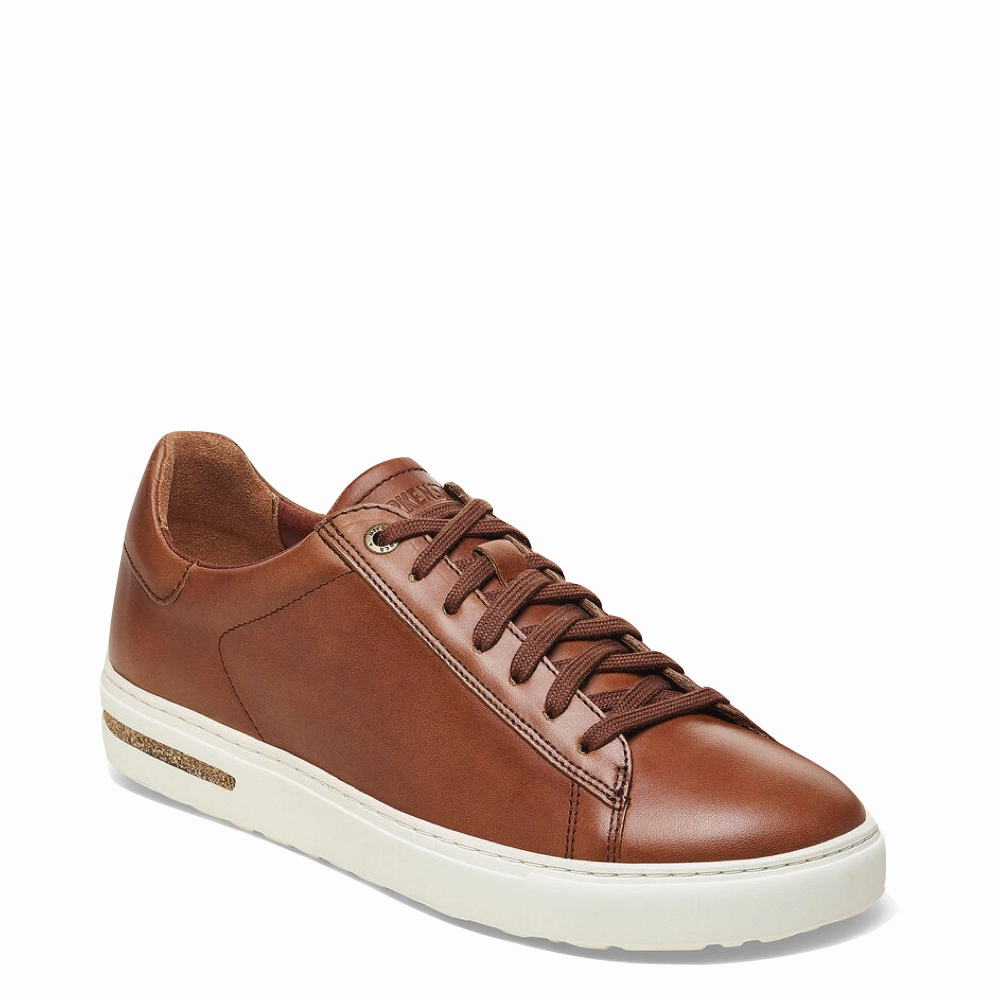 Birkenstock Men's Bend Low Leather Sneaker in Cognac Pliable