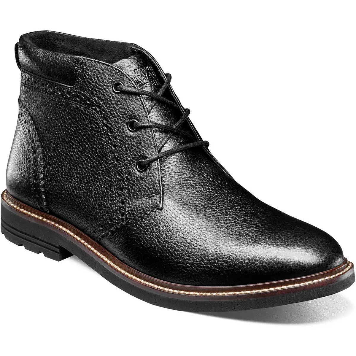 Premium Leather Mens Perforated Leather Chukka Boots