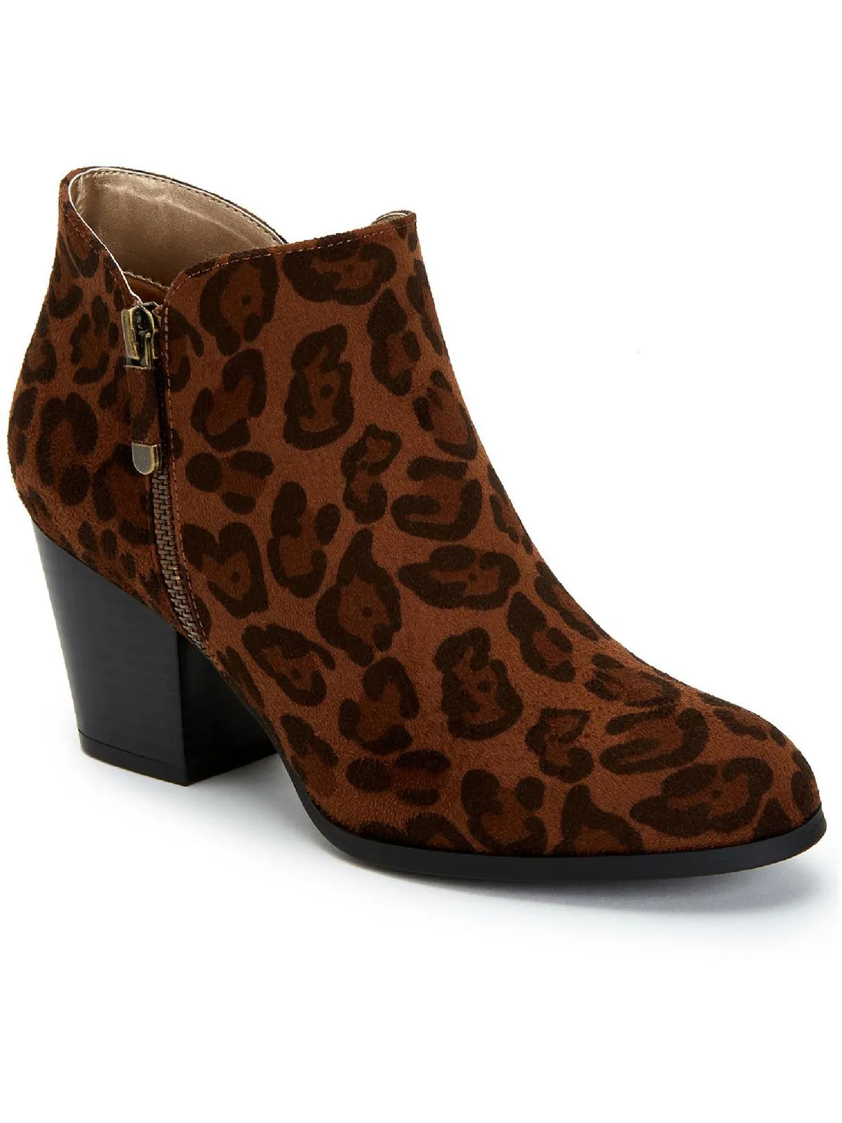 Masrinaaf Womens Zipper Block Heel Booties Flexible Design