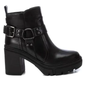 Women's Casual Heeled Booties In Black Outdoor Freedom