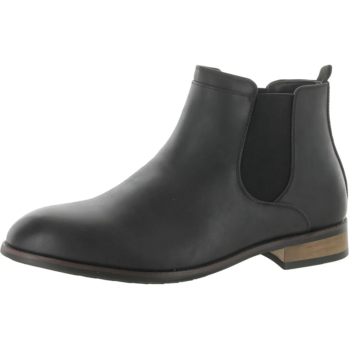 Landon  Mens Faux Leather Pull On Chelsea Boots Adventure Time Grip Strong