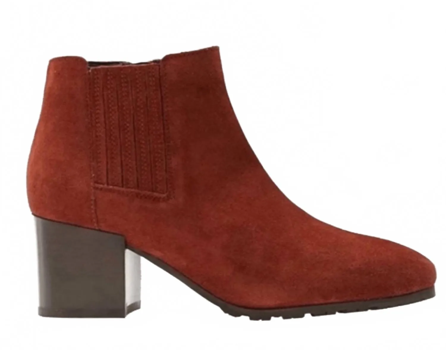 Multi Season Versatility Women's Charlotte Chelsea Suede Leather Waterproof Booties In Rust