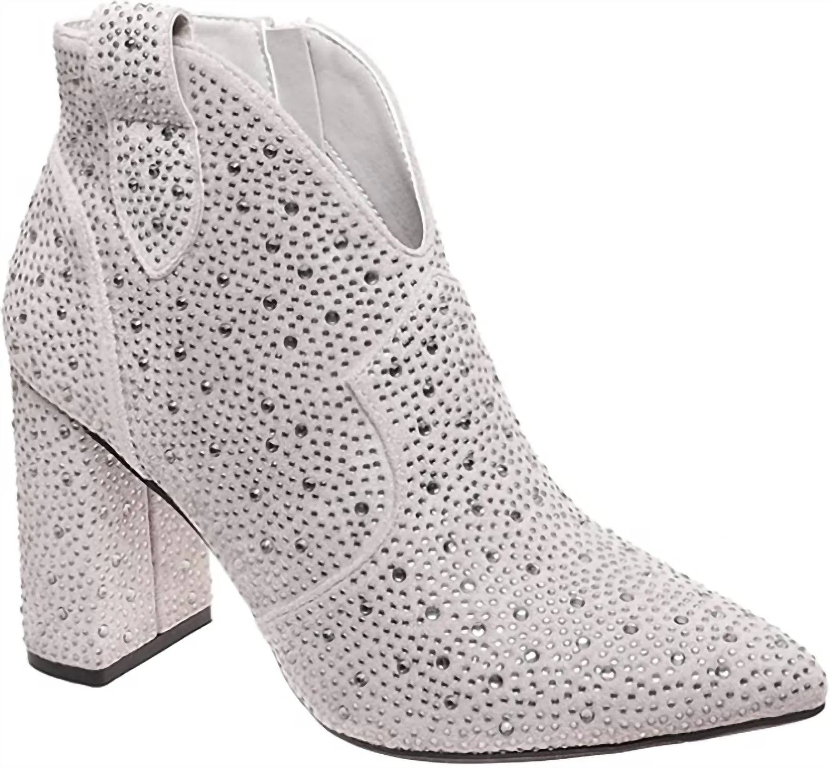 Women's Diva Rhinestone Boots In Silver Comfortable Step Work Wear