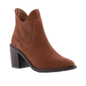 Women's Pretty Little Bird Suede Boots In Cognac Thick sole Comfort Lining Winter Walker