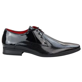Soft Pad Style Basic Shiny Shoes Smart Formal Perforated Pointed Laced