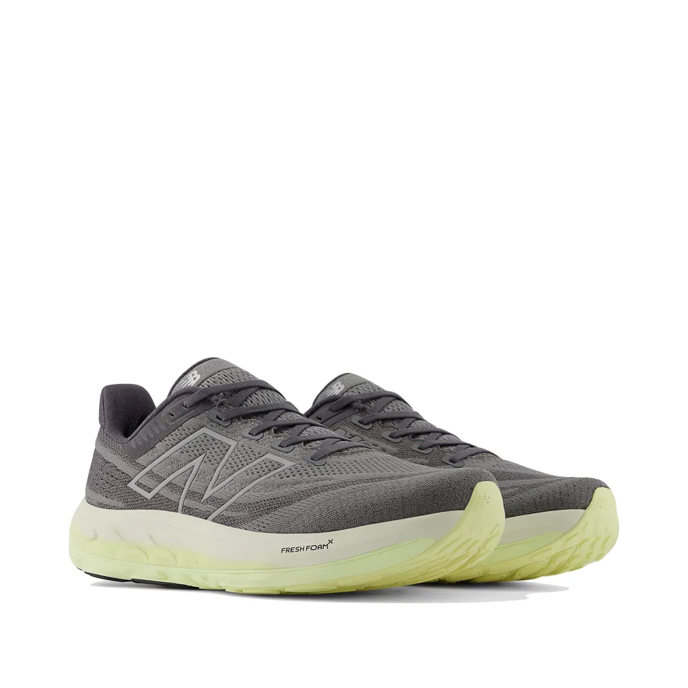 New Balance Men's Fresh Foam X Vongo v6 Sneaker in Harbor Grey with Limelight and Silver Metallic day use