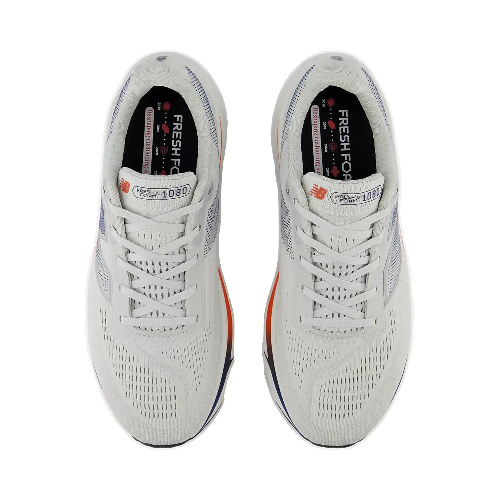 Comfort Function Molded Heel Counter New Balance Men's Fresh Foam X 1080v14 in Grey Matter with Silver Metallic and Inkwell