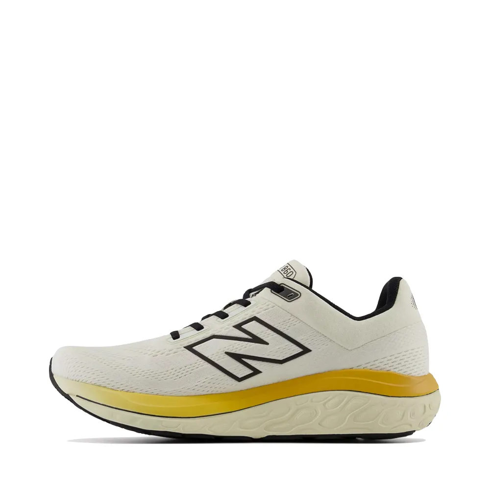 Sidewalk Ready Comfortable Soles New Balance Men's Fresh Foam X 860v14 Sneaker in Sea Salt with Angora and Dried Apricot