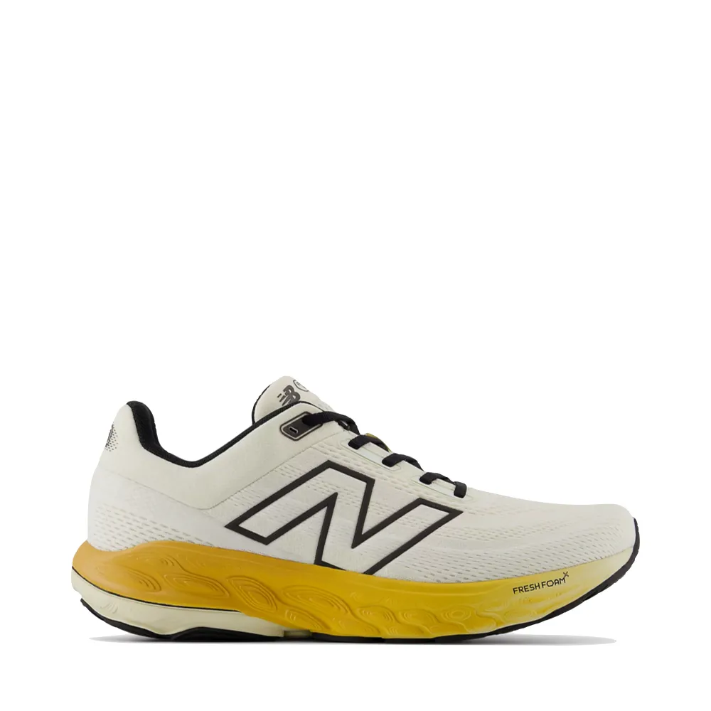 New Balance Men's Fresh Foam X 860v14 Sneaker in Sea Salt with Angora and Dried Apricot Soft Design MultiDirectionalTread