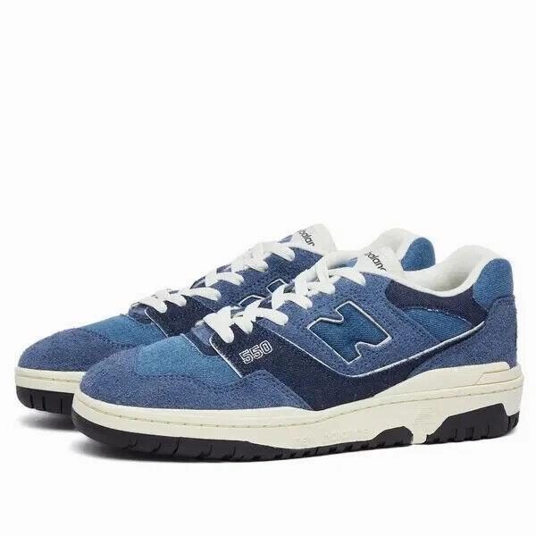 New Balance 550 BBW550GH Sneakers Women's Denim Pack Navy Lifestyle Shoes TF5960 (Blue,7.5) Thermal Adaptive Foam