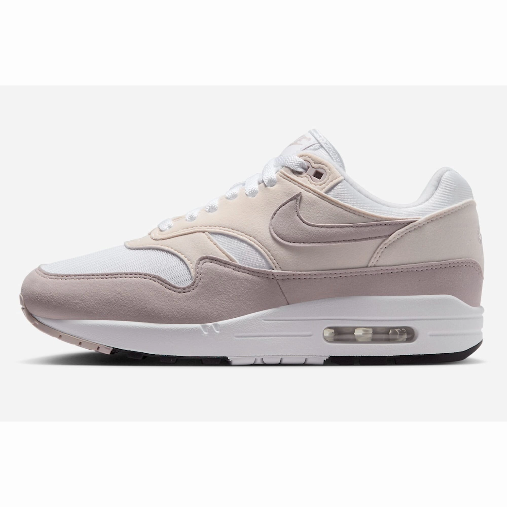 Nike Air Max 1 White/Platinum Violet-Phantom  DZ2628-106 Women's Flexible Midfoot Shank pool shoes