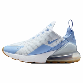 Nike Air Max 270 White / Aluminum - Blue Tint  HJ3222-103 Women's Airflow knit Hyper Flex Midsole