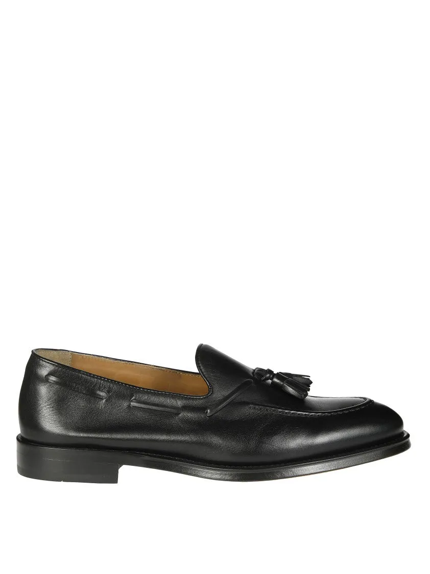 Comfort Motion Black Leather Tassel Loafer