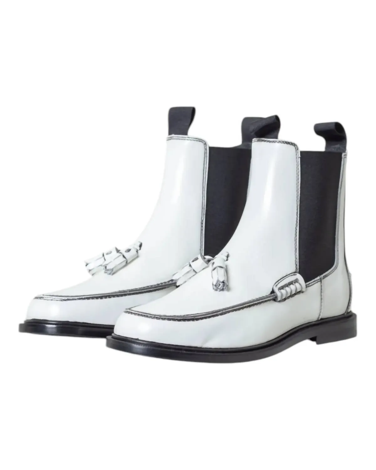 Women's Pooky Chelsea Boot With Tassel Booties In White Shock   Absorbing