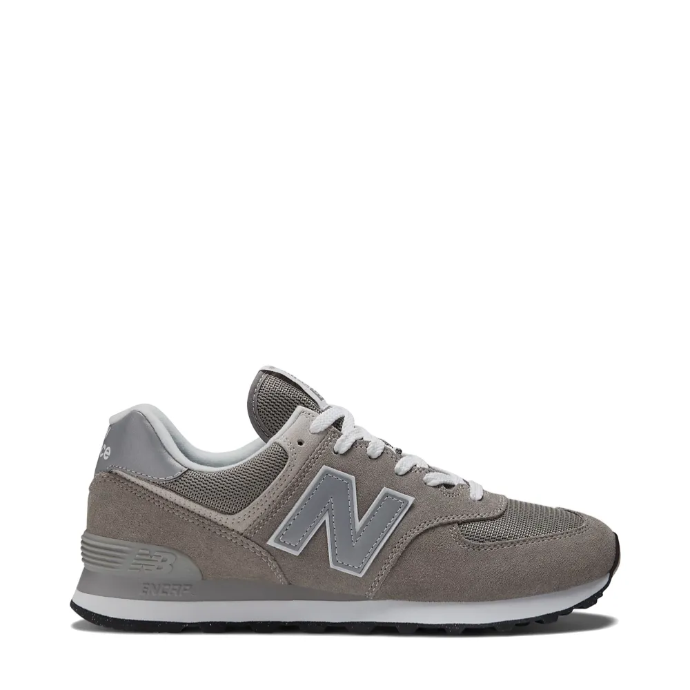 New Balance Men's 574 Sneaker in Grey with White High   Top Secure Style