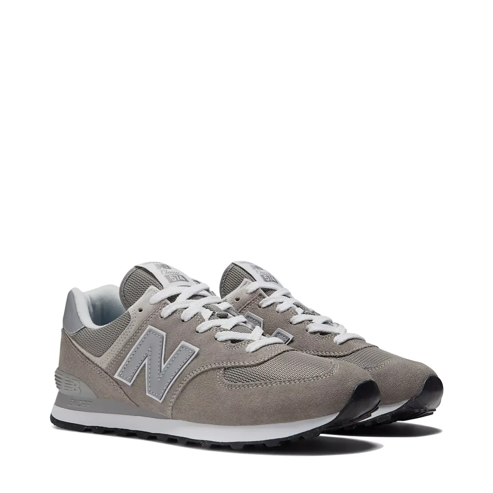 New Balance Men's 574 Sneaker in Grey with White Abrasion Resistant Toe Caps