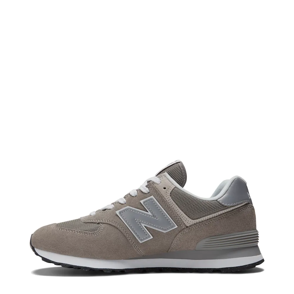 New Balance Men's 574 Sneaker in Grey with White Cushion max Slip Resistant Surface