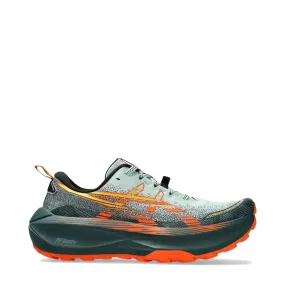 Stacked Cushioning Asics Men's Trabuco 4 Sneaker in Cold Moss/Nova Orange