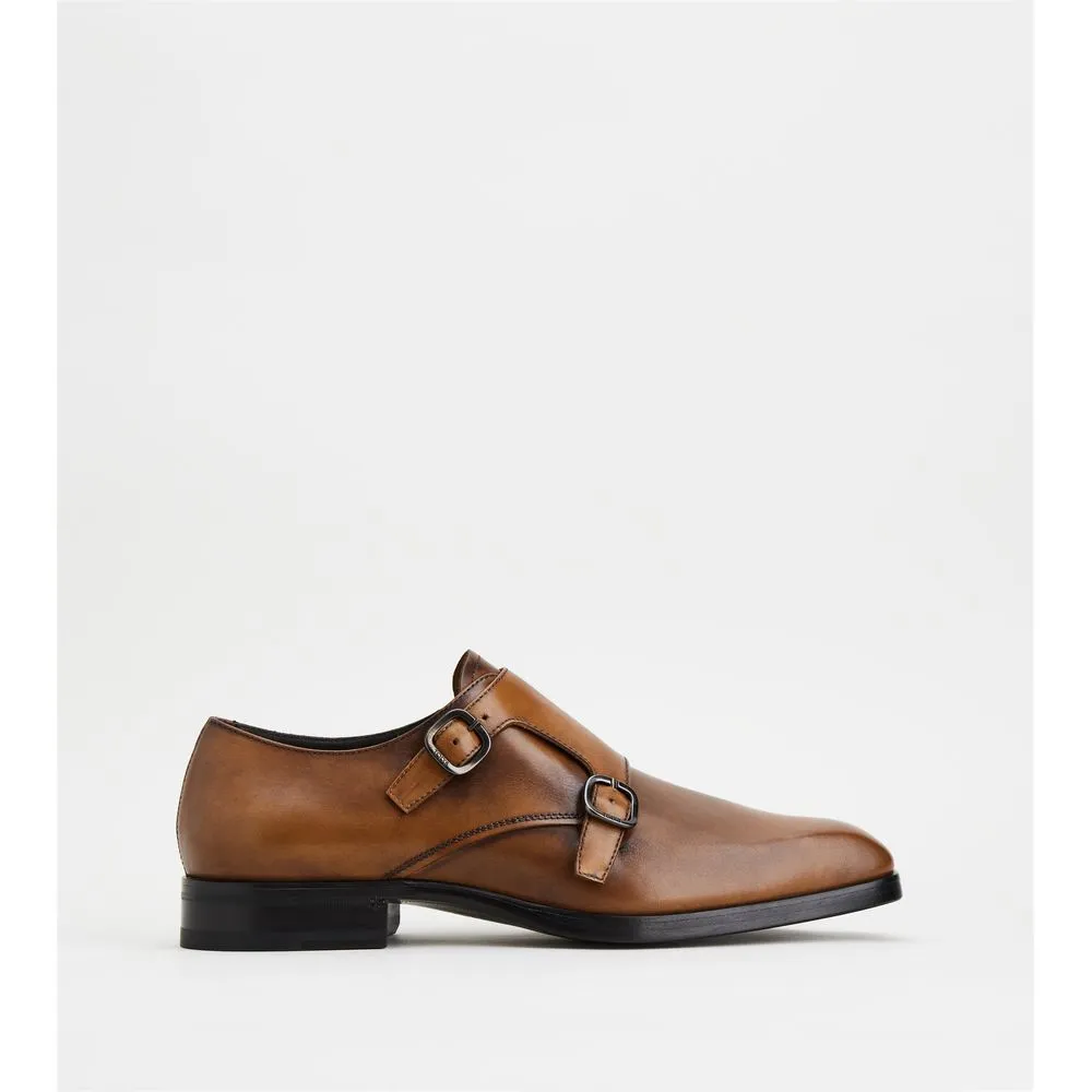 Airy Interior Quick Travel Monkstraps in Leather