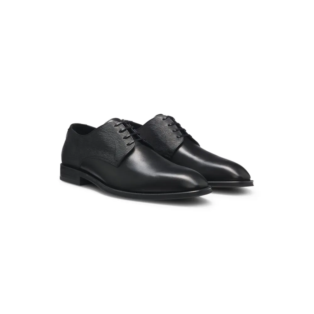Plain and structured Derby shoes in leather Refined Mood