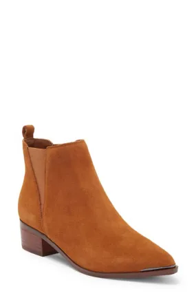 Slip Resistant Urban Commute Zip Closure Women Yale Chelsea Boot In Medium Brown Suede