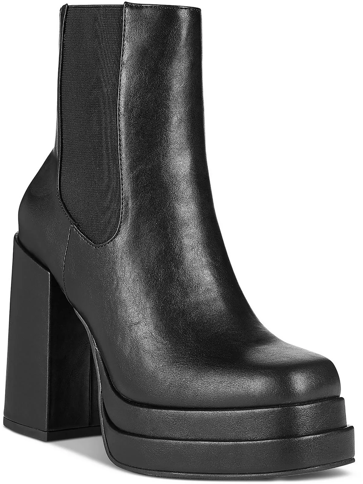 Ohara Womens Faux Leather Chunky Ankle Boots Shock Absorbing Backcountry Camper Athletic Wear